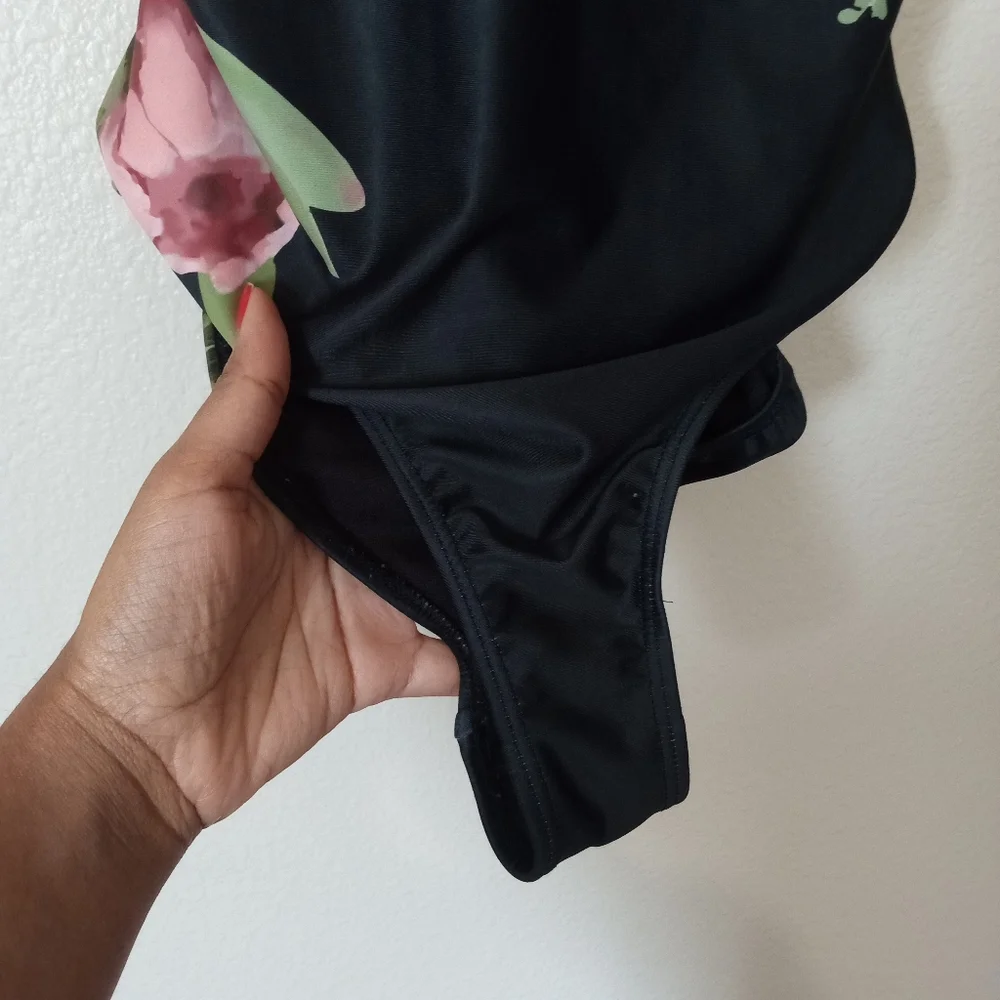 Albion The Maria One Piece Carolina Black Floral Mesh Swimsuit